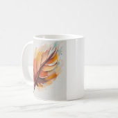 抽象芸術モダン葉ペイントセット葉 コーヒーマグカップ (正面左)
