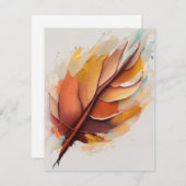 抽象芸術モダン葉ペイントセット葉 シーズンカード (正面/裏面)