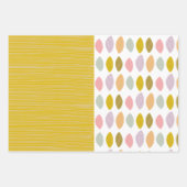 抽象芸術モダン葉及び調整パターン ラッピングペーパーシート (正面)