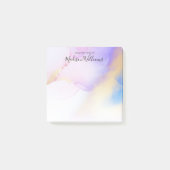 抽象芸術モダン薄紫水色絵を描名前をカスタムする ポストイット (正面)