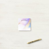 抽象芸術モダン薄紫水色絵を描名前をカスタムする ポストイット (デスク上)