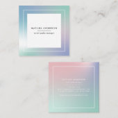 抽象芸術モダン虹の勾配 スクエア名刺 (正面/裏面)