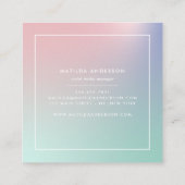 抽象芸術モダン虹の勾配 スクエア名刺 (裏面)