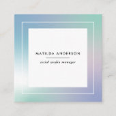 抽象芸術モダン虹の勾配 スクエア名刺 (正面)