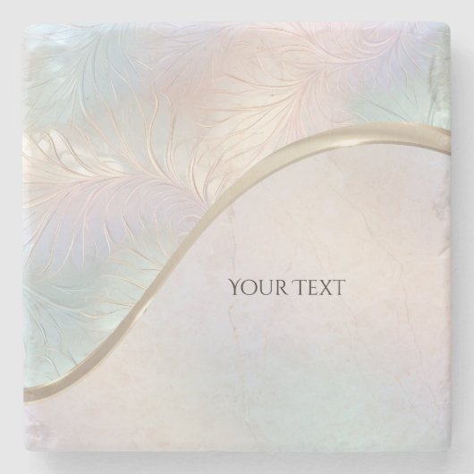 抽象芸術モダン虹彩色の石コースター ストーンコースター (正面)