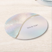 抽象芸術モダン虹色紙コースター ラウンドペーパーコースター (アングル)