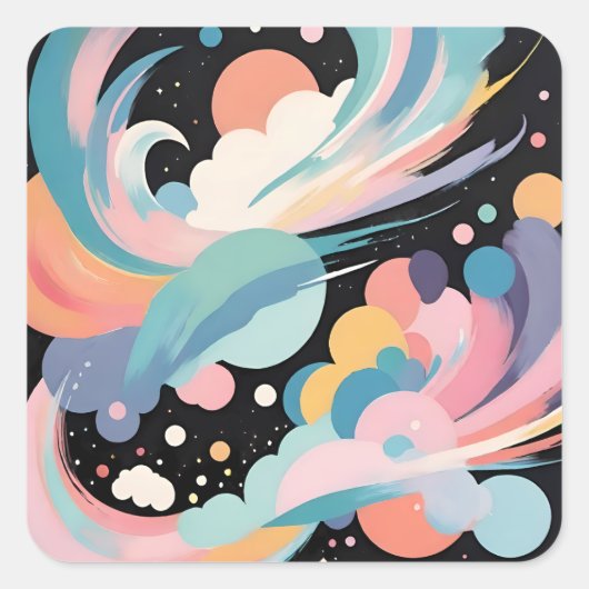 抽象芸術モダン術 スクエアシール (正面)