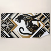 抽象芸術モダン装飾猫ビーチタオル ビーチタオル (正面)