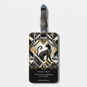 抽象芸術モダン装飾猫荷札 ラゲッジタグ (裏面縦)