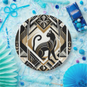 抽象芸術モダン装飾黒猫紙プレート ペーパープレート (パーティー)