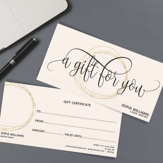 抽象芸術モダン証明書ギフトカード追加ロゴ