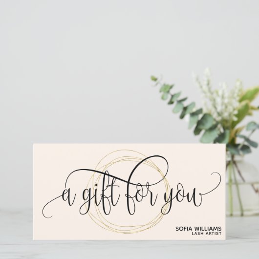 抽象芸術モダン証明書ギフトカード追加ロゴ (スタンド正面)