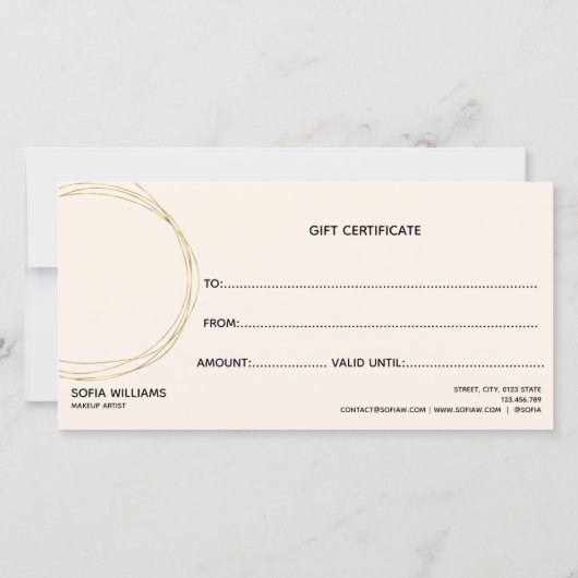 抽象芸術モダン証明書ギフトカード追加ロゴ (裏面)