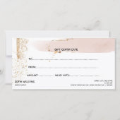 抽象芸術モダン証明書ギフトカード (裏面)