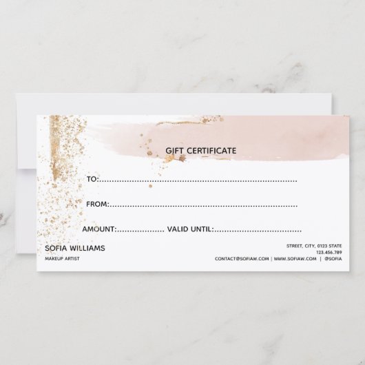 抽象芸術モダン証明書ギフトカード (裏面)