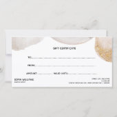 抽象芸術モダン証明書ギフトカード (裏面)