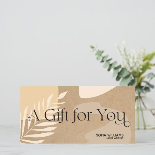 抽象芸術モダン証明書ギフトカード (スタンド正面)