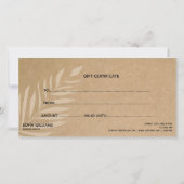 抽象芸術モダン証明書ギフトカード (裏面)
