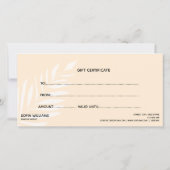 抽象芸術モダン証明書ギフトカード (裏面)