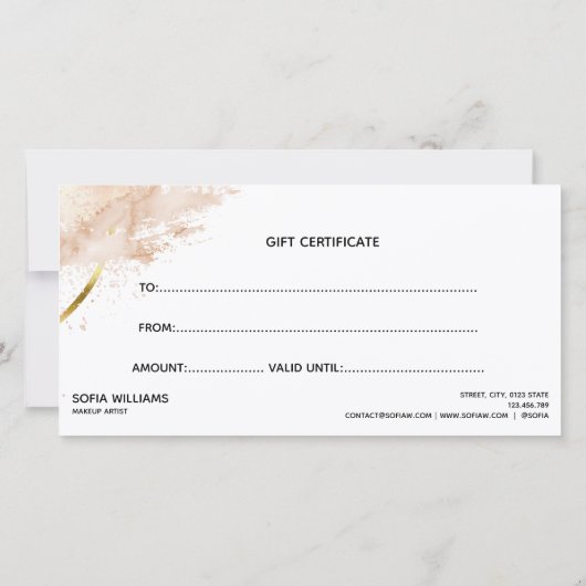 抽象芸術モダン証明書ギフトカード (裏面)