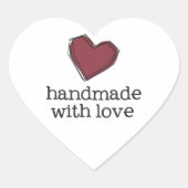 抽象芸術モダン赤いハート手作りラヴ引用文 ハートシール (正面)