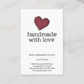 抽象芸術モダン赤いハート手作りラヴ引用文 名刺 (正面)