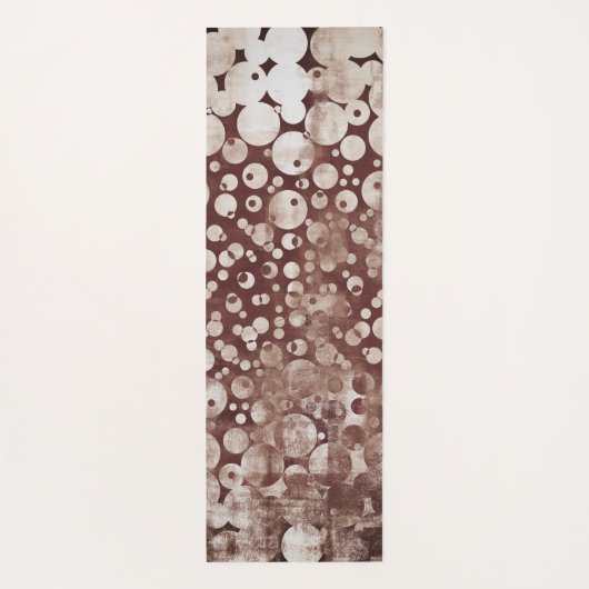 抽象芸術モダン赤い白いブブパターン(の模様が)あるレス ヨガマット (裏面)