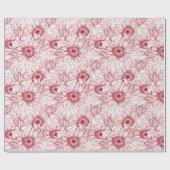 抽象芸術モダン赤ひまわり模様クリスマス ラッピングペーパー (フラット)