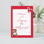 抽象芸術モダン赤白クリスマスカード (スタンド正面)