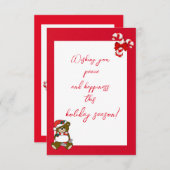 抽象芸術モダン赤白クリスマスカード (正面/裏面)