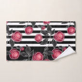 抽象芸術モダン赤葉いバラス バスタオルセット (ハンドタオル)