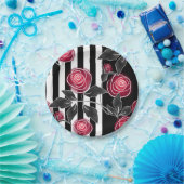 抽象芸術モダン赤葉いバラス ペーパープレート (パーティー)