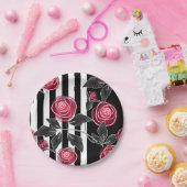 抽象芸術モダン赤葉いバラス ペーパープレート (パーティー)