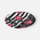 抽象芸術モダン赤葉いバラス ペーパープレート (アングル)