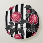 抽象芸術モダン赤葉いバラス ラウンドクッション (裏面)