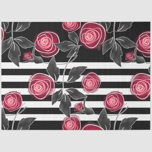 抽象芸術モダン赤葉いバラス 薄葉紙 (正面)