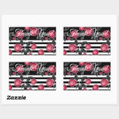 抽象芸術モダン赤葉いバラス 長方形シール (シート)