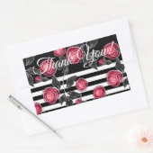 抽象芸術モダン赤葉いバラス 長方形シール (封筒)