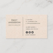 抽象芸術モダン赤面ピンクセラミック質波状組織 名刺 (裏面)