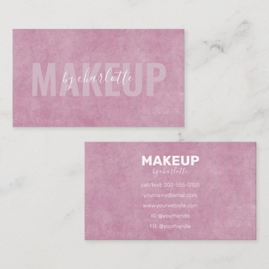 抽象芸術モダン赤面ピンクメイクアップアーティスト美しい 名刺 (正面/裏面)