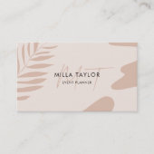 抽象芸術モダン赤面ピンクモノグラムQRコード 名刺 (正面)