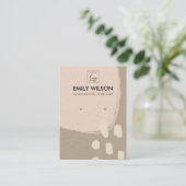 抽象芸術モダン赤面ピーチクラフトイヤリングディスプレイ 名刺 (スタンド正面)