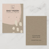 抽象芸術モダン赤面ピーチクラフトイヤリングディスプレイ 名刺 (正面/裏面)