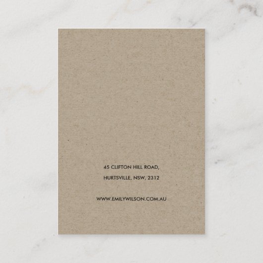 抽象芸術モダン赤面ピーチクラフトネックレスディスプレイ 名刺 (裏面)