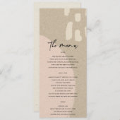 抽象芸術モダン赤面ピーチピンククラフト結婚ズ メニュー (正面/裏面)