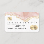 抽象芸術モダン赤面水色クレジットカードスタイル 名刺 (正面)