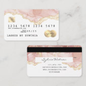 抽象芸術モダン赤面水色クレジットカードスタイル 名刺 (正面/裏面)