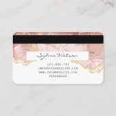 抽象芸術モダン赤面水色クレジットカードスタイル 名刺 (裏面)