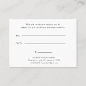 抽象芸術モダン赤面証書 名刺 (裏面)