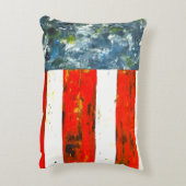 抽象芸術モダン赤、白、青の旗のような アクセントクッション (裏面(縦))